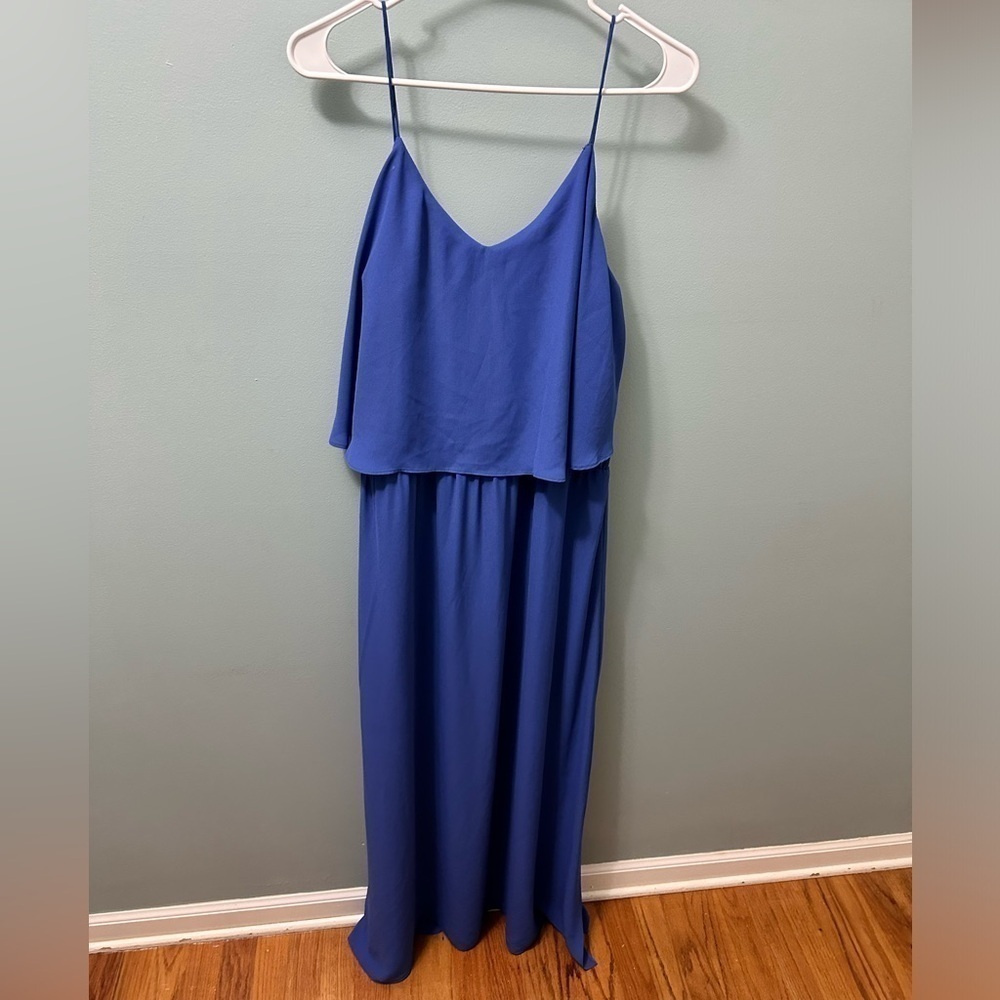 Mossimo Womens Blue Maxi Dress Empire Layered Lightweight